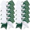 imageDEEKA 10 PCS 8quot Rhinestones Large Cheer Hair Bows Glitter Cheer Ponytail Holder Handmade for Teen Girls Softball Cheerleader Sports Hot PinkGreenWhitePack of 10