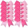 imageDEEKA 10 PCS 8quot Rhinestones Large Cheer Hair Bows Glitter Cheer Ponytail Holder Handmade for Teen Girls Softball Cheerleader Sports Hot PinkLight PinkHot PinkPack of 10