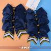 imageDEEKA 10 PCS 8quot Rhinestones Large Cheer Hair Bows Glitter Cheer Ponytail Holder Handmade for Teen Girls Softball Cheerleader Sports Hot PinkNavyGoldWhitePack of 8