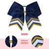 imageDEEKA 10 PCS 8quot Rhinestones Large Cheer Hair Bows Glitter Cheer Ponytail Holder Handmade for Teen Girls Softball Cheerleader Sports Hot PinkNavyGoldWhitePack of 8