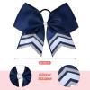 imageDEEKA 10 PCS 8quot Rhinestones Large Cheer Hair Bows Glitter Cheer Ponytail Holder Handmade for Teen Girls Softball Cheerleader Sports Hot PinkNavySilverWhitePack of 8