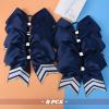 imageDEEKA 10 PCS 8quot Rhinestones Large Cheer Hair Bows Glitter Cheer Ponytail Holder Handmade for Teen Girls Softball Cheerleader Sports Hot PinkNavySilverWhitePack of 8