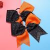 imageDEEKA 10 PCS 8quot Rhinestones Large Cheer Hair Bows Glitter Cheer Ponytail Holder Handmade for Teen Girls Softball Cheerleader Sports Hot PinkOrangeBlackPack of 10