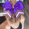 imageDEEKA 10 PCS 8quot Rhinestones Large Cheer Hair Bows Glitter Cheer Ponytail Holder Handmade for Teen Girls Softball Cheerleader Sports Hot PinkPurpleGoldWhitePack of 8