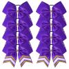 imageDEEKA 10 PCS 8quot Rhinestones Large Cheer Hair Bows Glitter Cheer Ponytail Holder Handmade for Teen Girls Softball Cheerleader Sports Hot PinkPurpleGoldWhitePack of 8