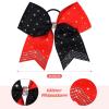 imageDEEKA 10 PCS 8quot Rhinestones Large Cheer Hair Bows Glitter Cheer Ponytail Holder Handmade for Teen Girls Softball Cheerleader Sports Hot PinkRedBlackPack of 10