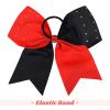 imageDEEKA 10 PCS 8quot Rhinestones Large Cheer Hair Bows Glitter Cheer Ponytail Holder Handmade for Teen Girls Softball Cheerleader Sports Hot PinkRedBlackPack of 10