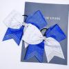 imageDEEKA 10 PCS 8quot Rhinestones Large Cheer Hair Bows Glitter Cheer Ponytail Holder Handmade for Teen Girls Softball Cheerleader Sports Hot PinkRoyal BlueWhitePack of 10