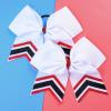 imageDEEKA 10 PCS 8quot Rhinestones Large Cheer Hair Bows Glitter Cheer Ponytail Holder Handmade for Teen Girls Softball Cheerleader Sports Hot PinkWhiteRedBlackPack of 8