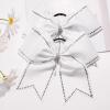 imageDEEKA 10 PCS 8quot Rhinestones Large Cheer Hair Bows Glitter Cheer Ponytail Holder Handmade for Teen Girls Softball Cheerleader Sports Hot PinkWhiteRhinestone Pack of 10