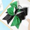 imageDEEKA 12 PCS 8quot Large Glitter Cheer Bows Shiny Cheer Hair Bows Ponytail Holder Handmade for Cheerleader Girls Softball Sports BlackSilverGlitter BlackGreen