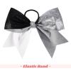 imageDEEKA 12 PCS 8quot Large Glitter Cheer Bows Shiny Cheer Hair Bows Ponytail Holder Handmade for Cheerleader Girls Softball Sports BlackSilverGlitter BlackSilver