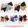 imageDEEKA 12 PCS 8quot Large Glitter Cheer Bows Shiny Cheer Hair Bows Ponytail Holder Handmade for Cheerleader Girls Softball Sports BlackSilverGlitter BlackSilver