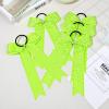 imageDEEKA 12 PCS Glitter Collegiate Style Cheer Bows Long Tail Full Rhinestones Skinny Shiny Cheer Bow Ponytail Holder Handmade Bows for Girls Teens Cheerleader Sports TealNeon Green