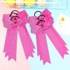 imageDEEKA 12 PCS Glitter Collegiate Style Cheer Bows Long Tail Full Rhinestones Skinny Shiny Cheer Bow Ponytail Holder Handmade Bows for Girls Teens Cheerleader Sports TealPink