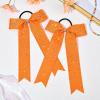 imageDEEKA 12 PCS Glitter Collegiate Style Cheer Bows Long Tail Full Rhinestones Skinny Shiny Cheer Bow Ponytail Holder Handmade Bows for Girls Teens Cheerleader Sports TealOrange