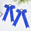 imageDEEKA 12 PCS Glitter Collegiate Style Cheer Bows Long Tail Full Rhinestones Skinny Shiny Cheer Bow Ponytail Holder Handmade Bows for Girls Teens Cheerleader Sports TealRoyal Blue