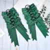 imageDEEKA 12 PCS Glitter Collegiate Style Cheer Bows Long Tail Full Rhinestones Skinny Shiny Cheer Bow Ponytail Holder Handmade Bows for Girls Teens Cheerleader Sports TealForest Green