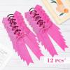 imageDEEKA 12 PCS Glitter Collegiate Style Cheer Bows Long Tail Full Rhinestones Skinny Shiny Cheer Bow Ponytail Holder Handmade Bows for Girls Teens Cheerleader Sports TealPink