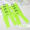 imageDEEKA 12 PCS Glitter Collegiate Style Cheer Bows Long Tail Full Rhinestones Skinny Shiny Cheer Bow Ponytail Holder Handmade Bows for Girls Teens Cheerleader Sports TealNeon Green