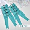 imageDEEKA 12 PCS Glitter Collegiate Style Cheer Bows Long Tail Full Rhinestones Skinny Shiny Cheer Bow Ponytail Holder Handmade Bows for Girls Teens Cheerleader Sports TealTeal