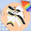 imageDEEKA 12 PCS Softball Cheer Bows 8quot Softball Thread Large Cheer Hair Bows Ponytail Holder Handmade for Teen Girls Sports Cheerleader Royal BlueBlackWhiteWhite Glitter BlackGold