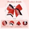 imageDEEKA 12 PCS Softball Cheer Bows 8quot Softball Thread Large Cheer Hair Bows Ponytail Holder Handmade for Teen Girls Sports Cheerleader Royal BlueBlackWhiteRedBlackWhite