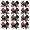 imageDEEKA 12 PCS Softball Cheer Bows 8quot Softball Thread Large Cheer Hair Bows Ponytail Holder Handmade for Teen Girls Sports Cheerleader Royal BlueBlackWhiteBlack Glitter RedWhite