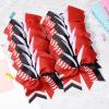imageDEEKA 12 PCS Softball Cheer Bows 8quot Softball Thread Large Cheer Hair Bows Ponytail Holder Handmade for Teen Girls Sports Cheerleader Royal BlueBlackWhiteRedBlackWhite