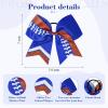 imageDEEKA 12 PCS Softball Cheer Bows 8quot Softball Thread Large Cheer Hair Bows Ponytail Holder Handmade for Teen Girls Sports Cheerleader Royal BlueBlackWhiteRoyal Blue Glitter RedWhite