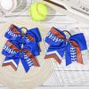 imageDEEKA 12 PCS Softball Cheer Bows 8quot Softball Thread Large Cheer Hair Bows Ponytail Holder Handmade for Teen Girls Sports Cheerleader Royal BlueBlackWhiteRoyal Blue Glitter RedWhite