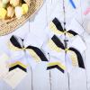 imageDEEKA 12 PCS Softball Cheer Bows 8quot Softball Thread Large Cheer Hair Bows Ponytail Holder Handmade for Teen Girls Sports Cheerleader Royal BlueBlackWhiteWhiteYellowBlack