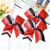imageDEEKA 12 PCS Softball Cheer Bows 8quot Softball Thread Large Cheer Hair Bows Ponytail Holder Handmade for Teen Girls Sports Cheerleader Royal BlueBlackWhiteRedBlackWhite