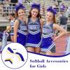 imageDEEKA 12 PCS Softball Cheer Bows 8quot Softball Thread Large Cheer Hair Bows Ponytail Holder Handmade for Teen Girls Sports Cheerleader Royal BlueBlackWhiteWhiteRoyal BlueYellow
