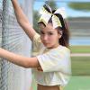 imageDEEKA 12 PCS Softball Cheer Bows 8quot Softball Thread Large Cheer Hair Bows Ponytail Holder Handmade for Teen Girls Sports Cheerleader Royal BlueBlackWhiteWhite Glitter BlackGold