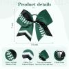 imageDEEKA 12 PCS Softball Cheer Bows 8quot Softball Thread Large Cheer Hair Bows Ponytail Holder Handmade for Teen Girls Sports Cheerleader Royal BlueBlackWhiteHunter Green Glitter BlackWhite