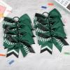 imageDEEKA 12 PCS Softball Cheer Bows 8quot Softball Thread Large Cheer Hair Bows Ponytail Holder Handmade for Teen Girls Sports Cheerleader Royal BlueBlackWhiteHunter Green Glitter BlackWhite
