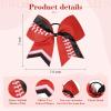 imageDEEKA 12 PCS Softball Cheer Bows 8quot Softball Thread Large Cheer Hair Bows Ponytail Holder Handmade for Teen Girls Sports Cheerleader Royal BlueBlackWhiteRed Glitter BlackWhite