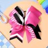 imageDEEKA 12 PCS Softball Cheer Bows 8quot Softball Thread Large Cheer Hair Bows Ponytail Holder Handmade for Teen Girls Sports Cheerleader Royal BlueBlackWhitePinkBlackWhite