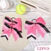 imageDEEKA 12 PCS Softball Cheer Bows 8quot Softball Thread Large Cheer Hair Bows Ponytail Holder Handmade for Teen Girls Sports Cheerleader Royal BlueBlackWhitePink Glitter BlackWhite