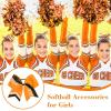 imageDEEKA 12 PCS Softball Cheer Bows 8quot Softball Thread Large Cheer Hair Bows Ponytail Holder Handmade for Teen Girls Sports Cheerleader Royal BlueBlackWhiteOrange Glitter BlackWhite