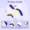 imageDEEKA 12 PCS Softball Cheer Bows 8quot Softball Thread Large Cheer Hair Bows Ponytail Holder Handmade for Teen Girls Sports Cheerleader Royal BlueBlackWhiteWhiteRoyal BlueYellow