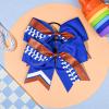 imageDEEKA 12 PCS Softball Cheer Bows 8quot Softball Thread Large Cheer Hair Bows Ponytail Holder Handmade for Teen Girls Sports Cheerleader Royal BlueBlackWhiteRoyal Blue Glitter RedWhite