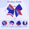 imageDEEKA 12 PCS Softball Cheer Bows 8quot Softball Thread Large Cheer Hair Bows Ponytail Holder Handmade for Teen Girls Sports Cheerleader Royal BlueBlackWhiteRoyal BlueRedWhite