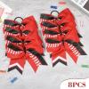 imageDEEKA 12 PCS Softball Cheer Bows 8quot Softball Thread Large Cheer Hair Bows Ponytail Holder Handmade for Teen Girls Sports Cheerleader Royal BlueBlackWhiteRed Glitter BlackWhite