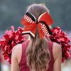 imageDEEKA 12 PCS Softball Cheer Bows 8quot Softball Thread Large Cheer Hair Bows Ponytail Holder Handmade for Teen Girls Sports Cheerleader Royal BlueBlackWhiteRedBlackWhite