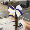 imageDEEKA 12 PCS Softball Cheer Bows 8quot Softball Thread Large Cheer Hair Bows Ponytail Holder Handmade for Teen Girls Sports Cheerleader Royal BlueBlackWhiteWhiteRoyal BlueYellow