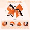imageDEEKA 12 PCS Softball Cheer Bows 8quot Softball Thread Large Cheer Hair Bows Ponytail Holder Handmade for Teen Girls Sports Cheerleader Royal BlueBlackWhiteOrangeBlackWhite