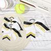 imageDEEKA 12 PCS Softball Cheer Bows 8quot Softball Thread Large Cheer Hair Bows Ponytail Holder Handmade for Teen Girls Sports Cheerleader Royal BlueBlackWhiteWhite Glitter BlackGold