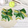 imageDEEKA 12 PCS Softball Cheer Bows 8quot Softball Thread Large Cheer Hair Bows Ponytail Holder Handmade for Teen Girls Sports Cheerleader Royal BlueBlackWhiteGreen Glitter GoldWhite